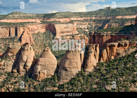 Colorado National Monument vista da Rim Drive Rock forni a coke si affacciano situato nelle vicinanze di città di Fruita e Grand Junction Foto Stock