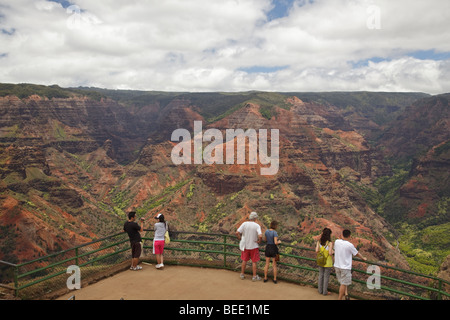 Il Canyon di Waimea dal Canyon di Waimea Lookout Foto Stock