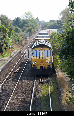 Freightliner treno merci, Trimley, Felixstowe, Suffolk, Regno Unito. Foto Stock