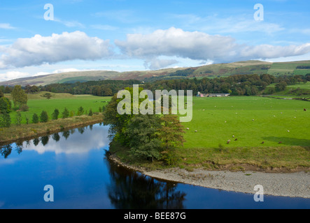 Ruskin la vista sul fiume Lune, dal fronte, Kirkby Lonsdale, Cumbria, England Regno Unito Foto Stock