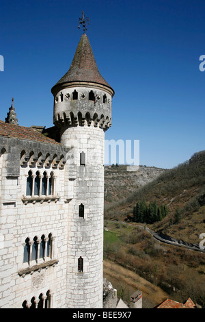 Vista panoramica del villaggio di Rocamadour in Francia Foto Stock