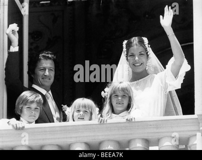 Caroline, Principessa di Hannover e Philippe Junot sono sposati nel Principato di Monaco. Foto Stock