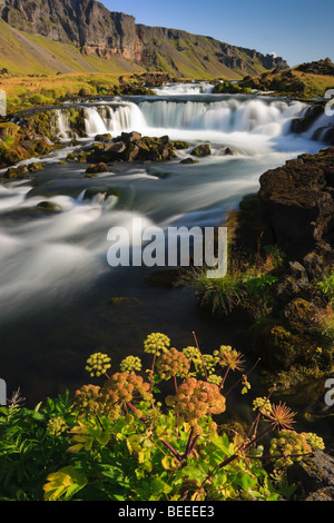 Cascatelle vicino Kirkjubaejarklaustur, Islanda Foto Stock
