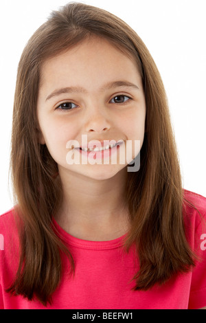 Ritratto in studio della ragazza sorridente Foto Stock