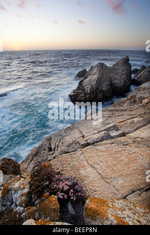 Pinnacle Cove al crepuscolo, Point Lobos State Reserve, CALIFORNIA, STATI UNITI D'AMERICA Foto Stock