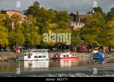 I boschetti e fiume Dee, Chester, Cheshire, Inghilterra, Regno Unito Foto Stock