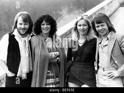 ABBA nel tardo-1970's (L-R) Benny Andersson, Anni-Frid Lyngstad (Frida), Agnetha Fältskog e Björn Ulvaeus Foto Stock