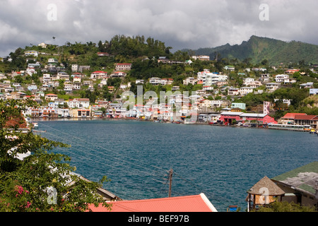 Vista generale del San George, Grenada la città capitale, dei Caraibi Foto Stock