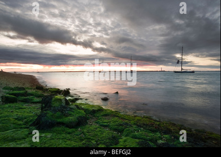 Tramonto dal punto di Egitto, Cowes Week 2009, Isola di Wight, England, Regno Unito Foto Stock