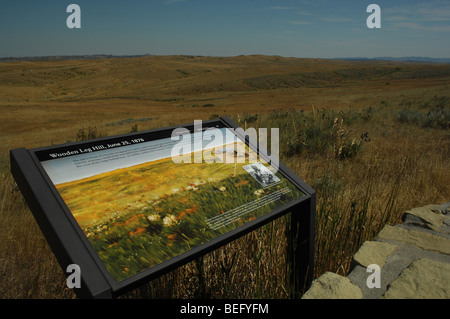 Little Big Horn battlefield, gamba di legno hill Montana MT Foto Stock