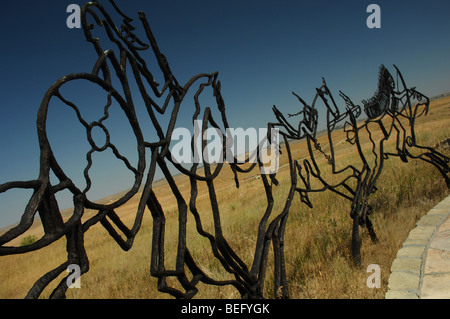 Native American monumento Little Big Horn campo di battaglia Montana Foto Stock