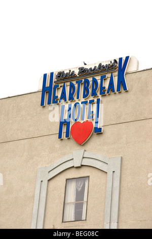 Heartbreak Hotel segno, Graceland, Memphis, Tennessee, Stati Uniti d'America Foto Stock