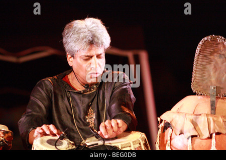 Trilok Gurtu al Radio France Festival in Montpellier Foto Stock