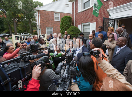 Il rev. Jesse Jackson parla contro home pignoramenti Foto Stock