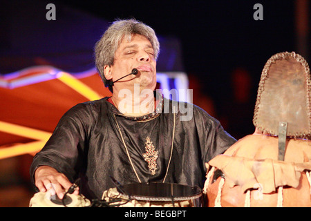 Trilok Gurtu al Radio France Festival a Montpellier, Francia Foto Stock