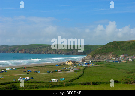 Newgale Beach, Dyfed, Wales, Regno Unito. Foto Stock