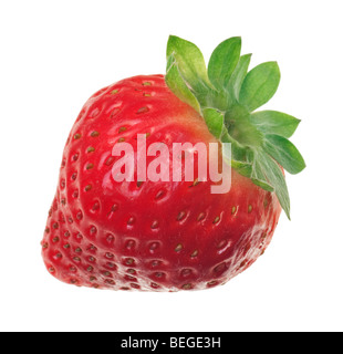 Fragole fresche isolati su sfondo bianco Foto Stock