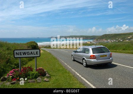 Newgale Beach, Dyfed, Wales, Regno Unito. Foto Stock