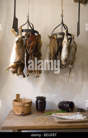 Gioco di riagganciare in Plas Mawr casa medioevale, Conwy, Gwynedd, Wales, Regno Unito. Foto Stock