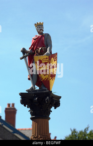 Statua del Principe Llewellyn Conwy, Gwynedd, Wales, Regno Unito. Foto Stock