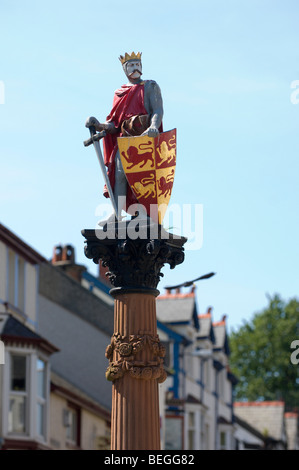 Statua del Principe Llewellyn Conwy, Gwynedd, Wales, Regno Unito. Foto Stock