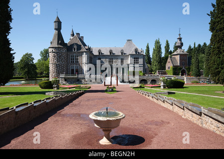 Giardini di Chateau de Jehay vicino a Huy. Foto Stock