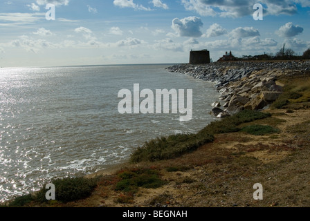 Appena installato le difese del mare a bawdsey Foto Stock