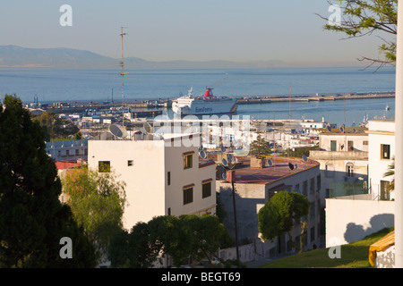 EuroFerrys traghetto in arrivo a Tangeri, Marocco Foto Stock