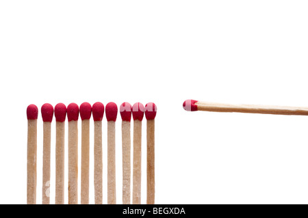 Un altro match in legno su bianco Foto Stock