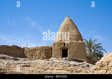 Città vecchia di oasi Bahariya, Bahariya oasi nel deserto libico, Egitto Foto Stock