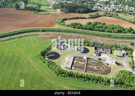 Veduta aerea impianto di trattamento delle acque, Belgio Foto Stock