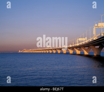 Baia di Tokio Aqua-Line, nella prefettura di Chiba, Giappone Foto Stock