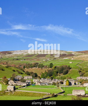 Villaggio Gunnerside in Swaledale, Yorkshire Dales National Park, England, Regno Unito Foto Stock