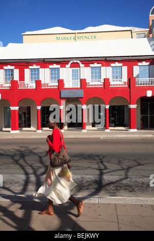 Tipica architettura, Hamilton, Bermuda, Oceano Atlantico, America Centrale Foto Stock