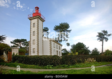 Faro di Sainte-Marine, Combrit, Finistère Bretagna, Francia Foto Stock