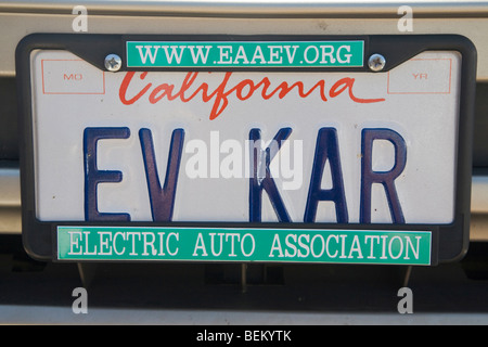 Parola elettrico auto vanità targa automobilistica verde Foto stock - Alamy