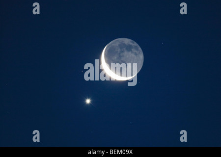 Luna e Venere, Texas, Stati Uniti d'America Foto Stock