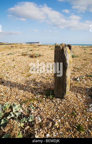 Un vecchio posto di legno, resti di 'Chailey Heritage Marine Hospital' vicino Newhaven, Sussex, Inghilterra, Regno Unito. Foto Stock