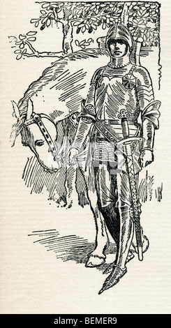 Sir Galahad. Illustrazione dal libro al Gateway di Tennyson pubblicato 1910. Foto Stock