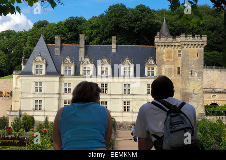 Castello di Villandry e giardini. Chateau de Villandry. Indre-et-Loire.Touraine. La Valle della Loira. Francia Foto Stock