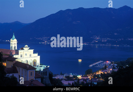 Chiesa della Madonna del Sasso, la Chiesa del pellegrinaggio, Lago Maggiore, Locarno, Ticino, Svizzera Foto Stock