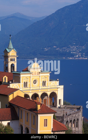 Chiesa della Madonna del Sasso, la Chiesa del pellegrinaggio, Lago Maggiore, Locarno, Ticino, Svizzera Foto Stock