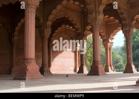 Diwan-i-AM, o sala dell'udienza, Red Fort, la Vecchia Delhi, Delhi, India Foto Stock