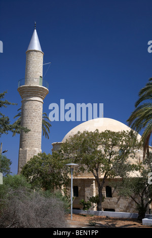 Hala sultan tekke moschea larnaca repubblica di cipro il umm haram moschea è il terzo luogo più sacro nel mondo musulmano Foto Stock