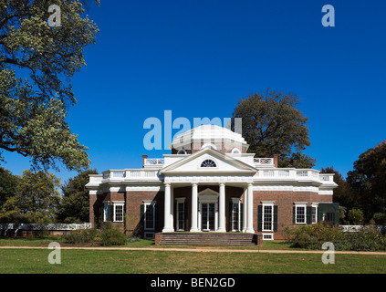 La casa di Thomas Jefferson, Monticello, Charlottesville, Virginia, Stati Uniti d'America Foto Stock