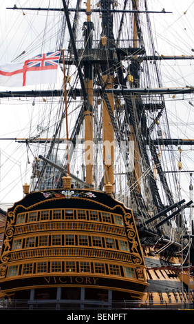 HMS Victory, Ammiraglio Lord Nelson, Modello di punta della gamma Foto Stock