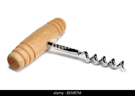 Struttura di cavatappi utensile isolato su bianco Foto Stock