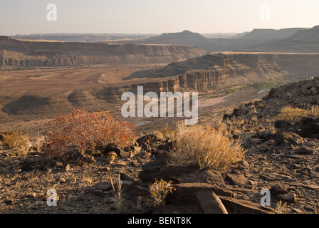 Paesaggio del Fish River Canyon, Namibia, Africa. Foto Stock