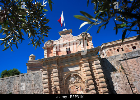 Il cancello principale, Mdina, Malta Foto Stock