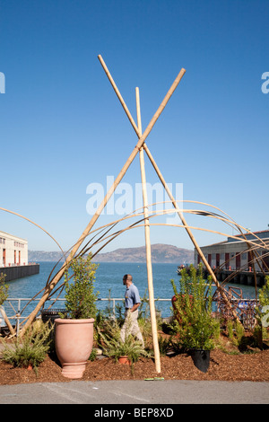 Paesaggio temporaneo di passerella a West Coast Green 2009 Conferenza. Fort Mason, San Francisco, California, Stati Uniti d'America Foto Stock